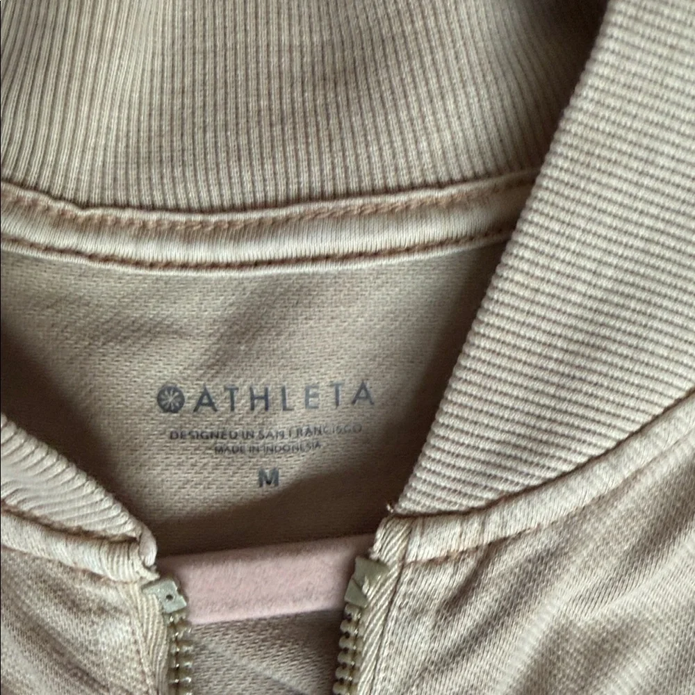 Athleta Light Tan Ribbed Jacket - Picture 2 of 3